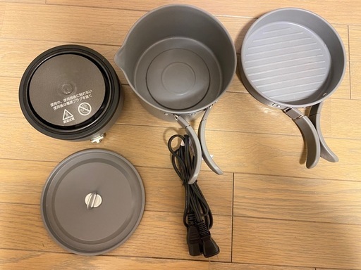 Acordeミニ\nグリルパン  1~2人用　グリル鍋　電気ミニプレート　動作OK　APN-16G　レッド　電気鍋　調理器具　食卓