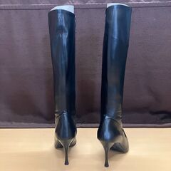 POOL SIDE ロングブーツ（光沢のある黒）22.5cm（未使用品）MADE IN JAPANの画像