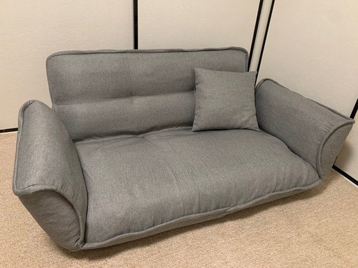 ニトリ 2人掛けコンパクトカウチソファ(GY)