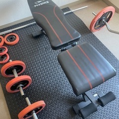 ！交渉中！　
引き取り限定　　筋トレセット一式　ベンチ台　ダンベル の画像