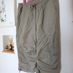 七分丈サイドくしゅくしゅパンツ　LLの画像