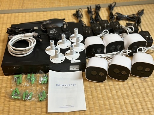 防犯カメラセット6台カメラ 屋外IP66防水 遠隔監視&動体検知 暗視撮影 H.265+映像圧縮技術 双方向通話 カメラ増設自由WiF