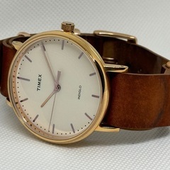 【オンでもオフでも】TIMEX 丸型　ゴールドの画像