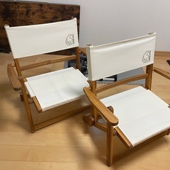 木製折りたたみローチェア２脚セット※お取引き中の画像