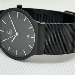 男女どちらでも【オシャレな北欧ブランド】⑥obaku  丸型　黒の画像