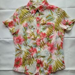 アロハシャツ風シースルーシャツ 半袖 Lサイズ