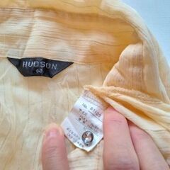 HUD SUN シースルー フリルブラウス 黄色 長袖 Mサイズの画像