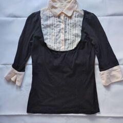 ユニクロ 重ね着風ブラウス 五分袖 Sサイズ