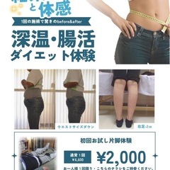 【30分2,000円】整体・深温・腸活ダイエット体験