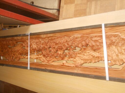 杉杢の銘木欄間近江八景1.8M２枚　１組価格