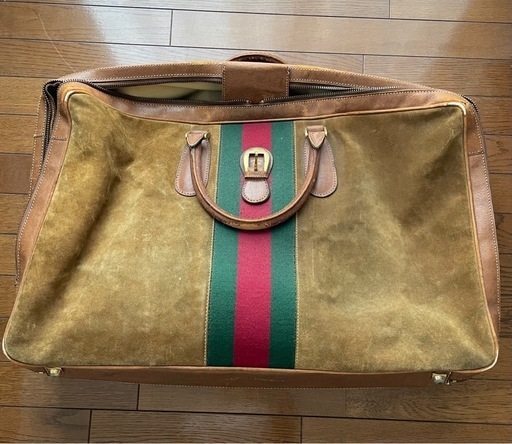 Gucci ボストンバッグ スエード ベージュ 大型