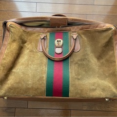 Gucci ボストンバッグ スエード ベージュ 大型
