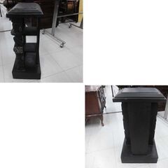 ② アジアン家具 CDラック 幅34×奥行26×高さ64cm 木製 ブラック 黒 棚 アジアン雑貨 インテリア 苫小牧西店の画像
