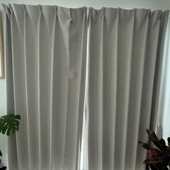 ニトリ　遮光1級カーテン&レース　4枚セット　ブラウンの画像