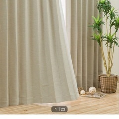 ニトリ　遮光1級カーテン&レース　4枚セット　ブラウンの画像