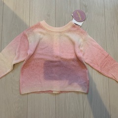 新品 100cm ピンク グラデーション ニット カーディガン ...