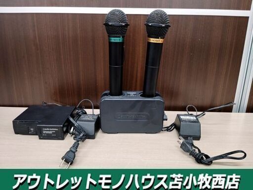 オーディオテクニカ 通電確認済み マイク 2本 AT-CLM700T  充電器あり コードレスレシーバー AT-CR7MK2 ジャンク品 audio technica 苫小牧西店