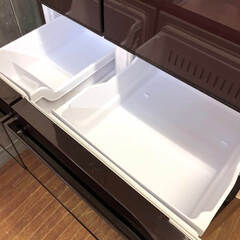 ss6719　 日立 冷蔵庫 475L R-XG4800H(XT) クリスタルブラウン 6ドア 大型 取扱説明書付 HITACHI 冷凍冷蔵庫 茶 観音開きタイプ 大容量 ファミリー向け 真ん中冷凍庫 真空チルド 冷蔵庫 中古の画像