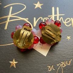 ヴィンテージ　アンティーク　イヤリング　赤の画像