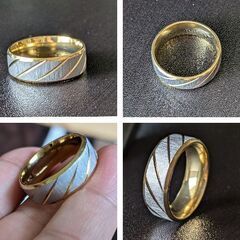 レジメンタルストライプリング②（新品）ゴールド/23号の画像