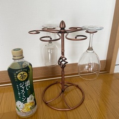 【銅製】ワインラック、グラスハンガーの画像
