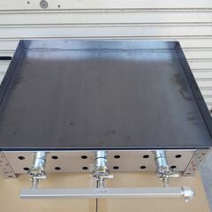 鉄板焼き　６ミリ鉄板　お好み焼きそば　学園文化祭り　３辺フチ付　グリラー　キャンプ　ＢＢＱ　プロパンガスグリドル　鉄板焼き機器　屋台　店舗　祭り　幅60　新品未使用品の画像