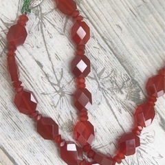 まとめて購入でお安くします⭐️新品♥️メノウネックレス大粒 レッドアゲートの画像
