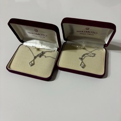 未使用品 ミキモト　パールネックレス スターリングシルバー ひし形チャームの画像