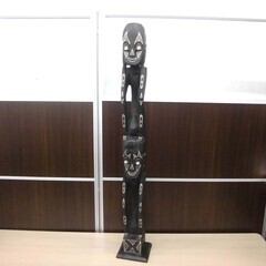 アジアン雑貨 置物 高さ101cm 木製 黒 インテリア 苫小牧西店の画像