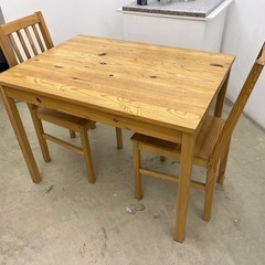 【受渡が完了しました！】ダイニングテーブル3点セット2人掛け