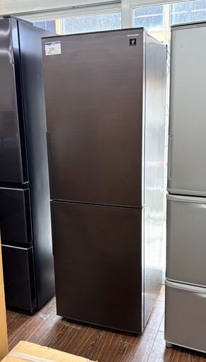 札幌 東区 シャープ/SHARP 2ドア冷凍冷蔵庫 SJ-PD31ET 幅560x高さ1698x奥行665(ハンドル・調節脚部含まず) mm 2019年製 310L ブラウン シャキット野菜室 おいそぎ冷凍 メガフリーザー プラズマクラスターイオン キッチン 生活家電 2～3人用