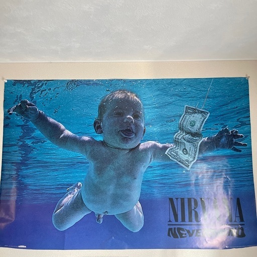 NIRVANA NEVERMIND オフィシャルポスター　手渡し可能な方優先　バンド　ロック　グッズ　90s 古着　usa