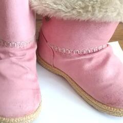 OSHKOSH ファーブーツ 17cm うすピンク色の画像