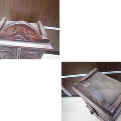 アジアン家具 収納家具 小物入れ 幅24×奥行16×高さ44cm 木製 ブラウン系 引き出し収納 アジアン雑貨 インテリア 苫小牧西店の画像
