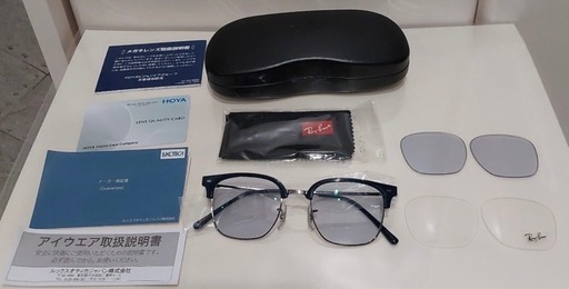 RayBan NEW CLUBMASTER OPTICS RB7216 8210 49-20 レイバン ニュークラブマスター ガンメタルブルー 度付きカラーレンズ 木村拓哉