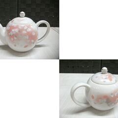 未使用保管品 宇野千代 陽だまり ポット茶器揃 花びら柄 ピンク色系 湯呑5客 急須×1 苫小牧西店の画像