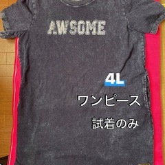 ワンピース　ジーンズ生地　4L 　重ね着秋服🆗！　
試着のみ