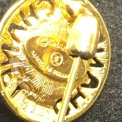 激レア 正規品  ヴィンテージ シャネル ロゴ パール サークルピンブローチ ゴールドの画像