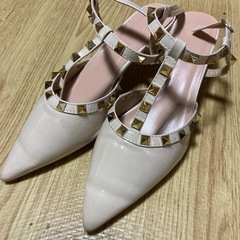 スタッズ ミュール ベージュ