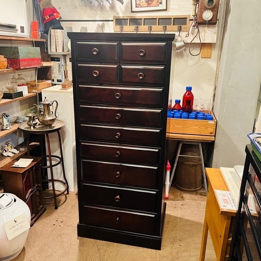 《売約済》【池上店】 民芸　チェスト　箪笥　抽斗　タンス　収納　衣類収納　リビング　検　北海道民芸　民藝　北民　松本民芸　松民　家具　二本松　桜　樺材