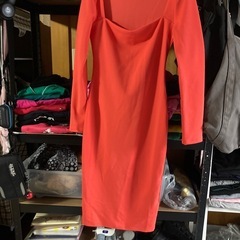 H＆M オレンジ ネオン タイトワンピ