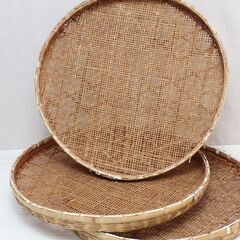 ☆★大きなザル　3点まとめて　直径60㎝位　竹製品　木製品の画像
