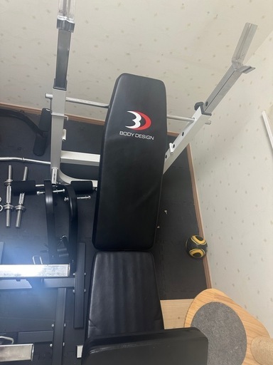 引き取り限定]BODY DESIGN トレーニングベンチ ベンチプレスセット