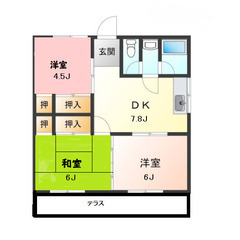 敷金、礼金、仲介手数料、更新事務手数料０円　駐車場付き　国久保３...