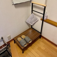 【新品】玄関踏み台60cm 玄関イス 椅子 台座 手すり 手摺