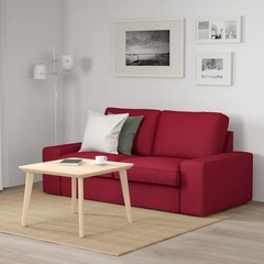 IKEA KIVIKオットマン　レッドの画像