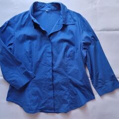 青色 シャツ 七分袖くらい Lサイズ