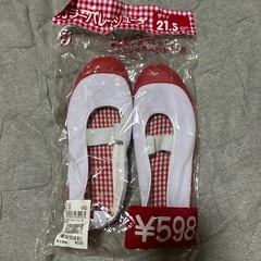 上履きカラーバレーシューズ赤新品21.5cm