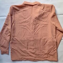 サーモンオレンジのレトロブラウス 長袖 9号の画像