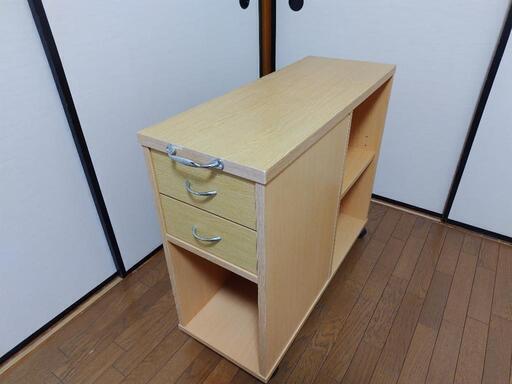 キャスター付き木製引き出し収納